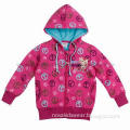 Children's Clothing Winter Allover Print Girls Coats with Embroidery